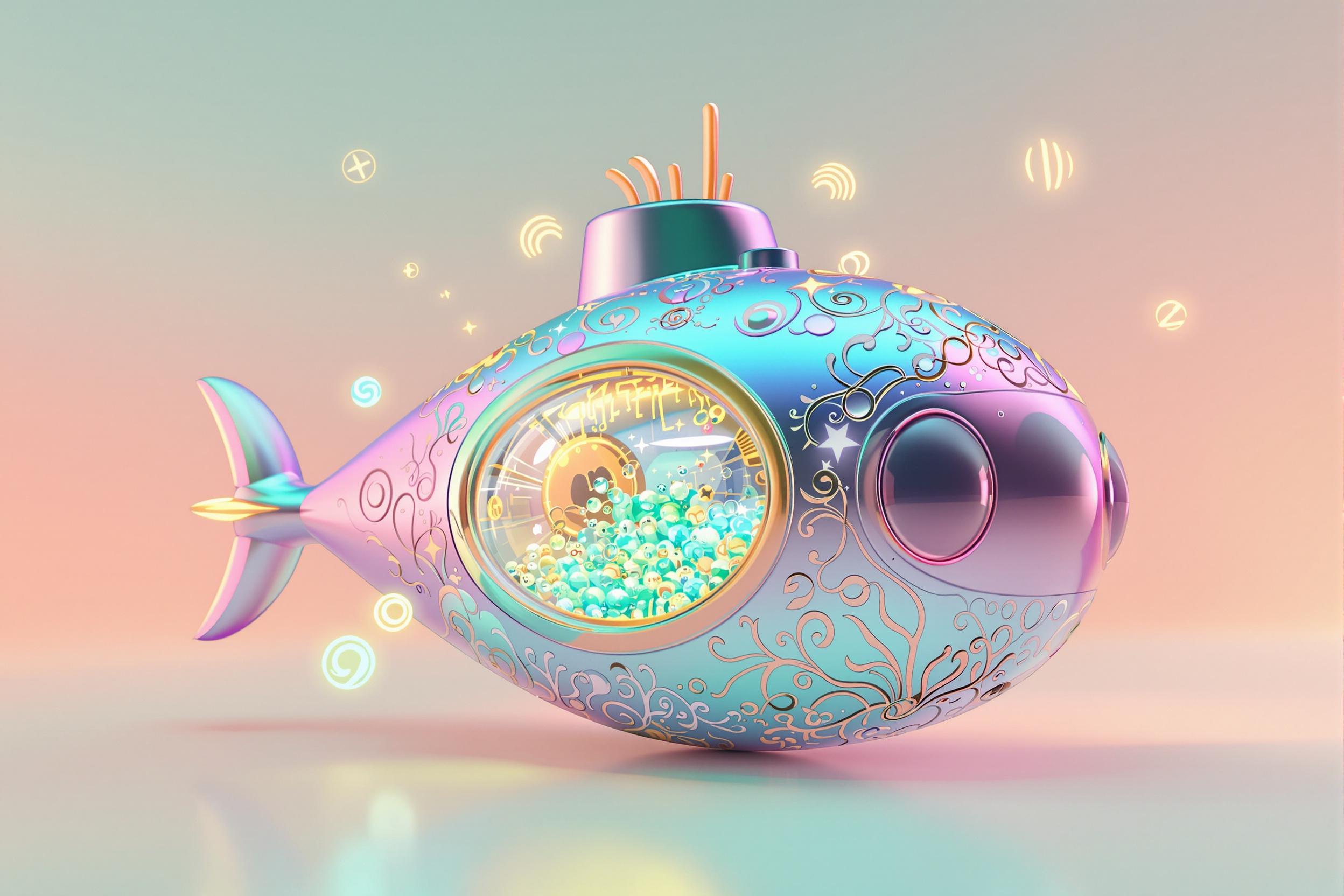 Anthropomorphic Coral Submarine Exudes Oceanic Wonder