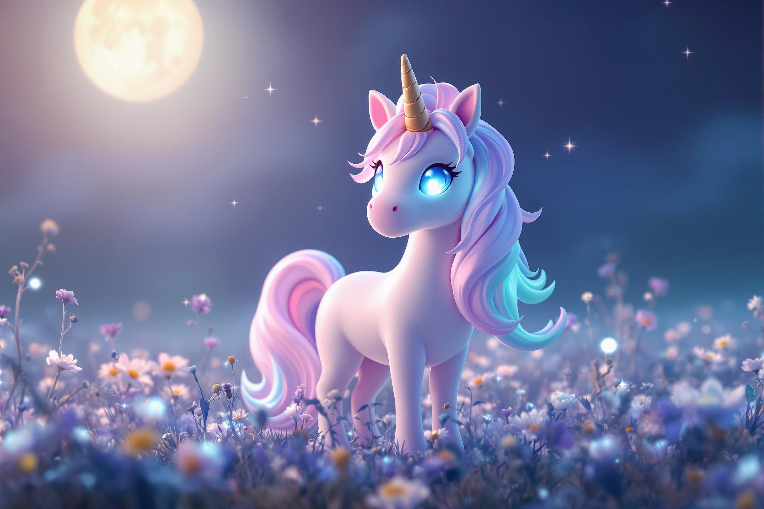 Dreamlike Styled 3D Unicorn Featuring Semi-transparent Glowing Mane & Misty Glow Taleee fa sleekdef