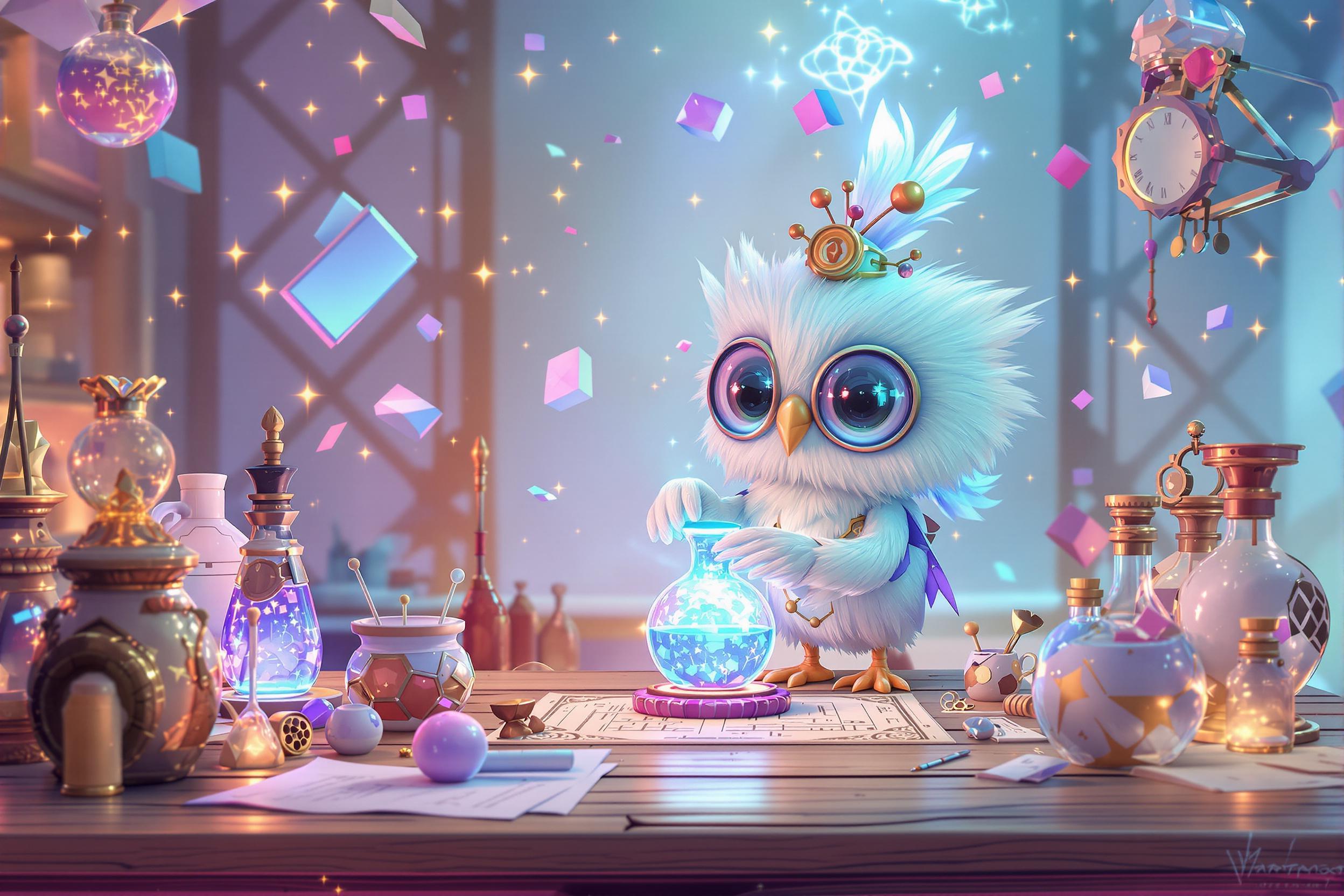 Celestial Alchemist Bird Crafting Magic Potion