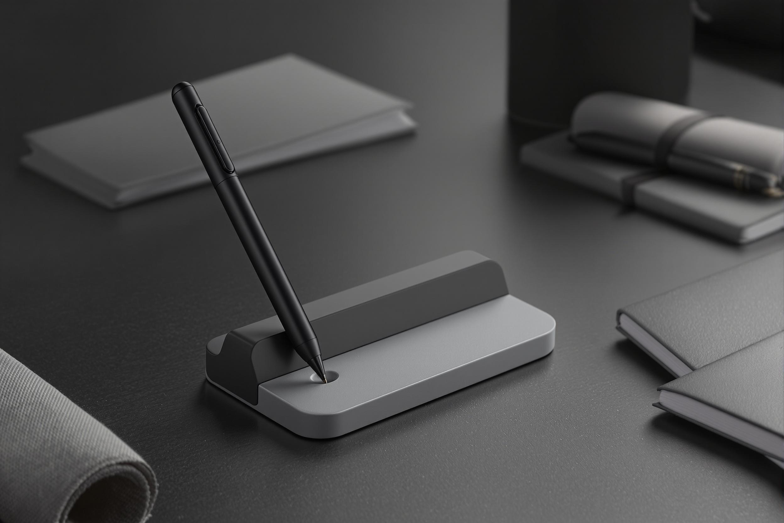 Premium Matte Black Stylus Pen Dock