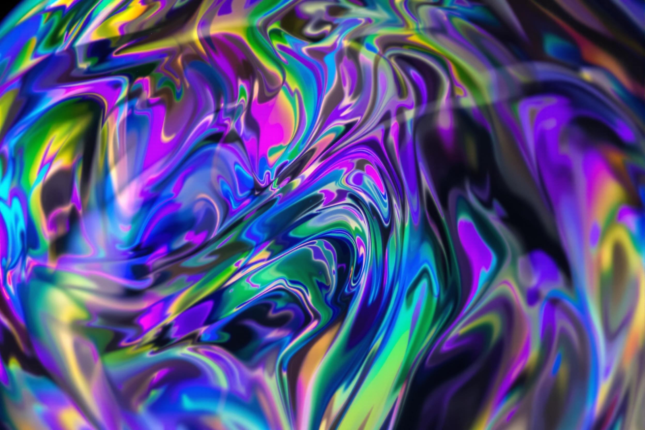 Iridescent Soap Bubble Texture Close-up