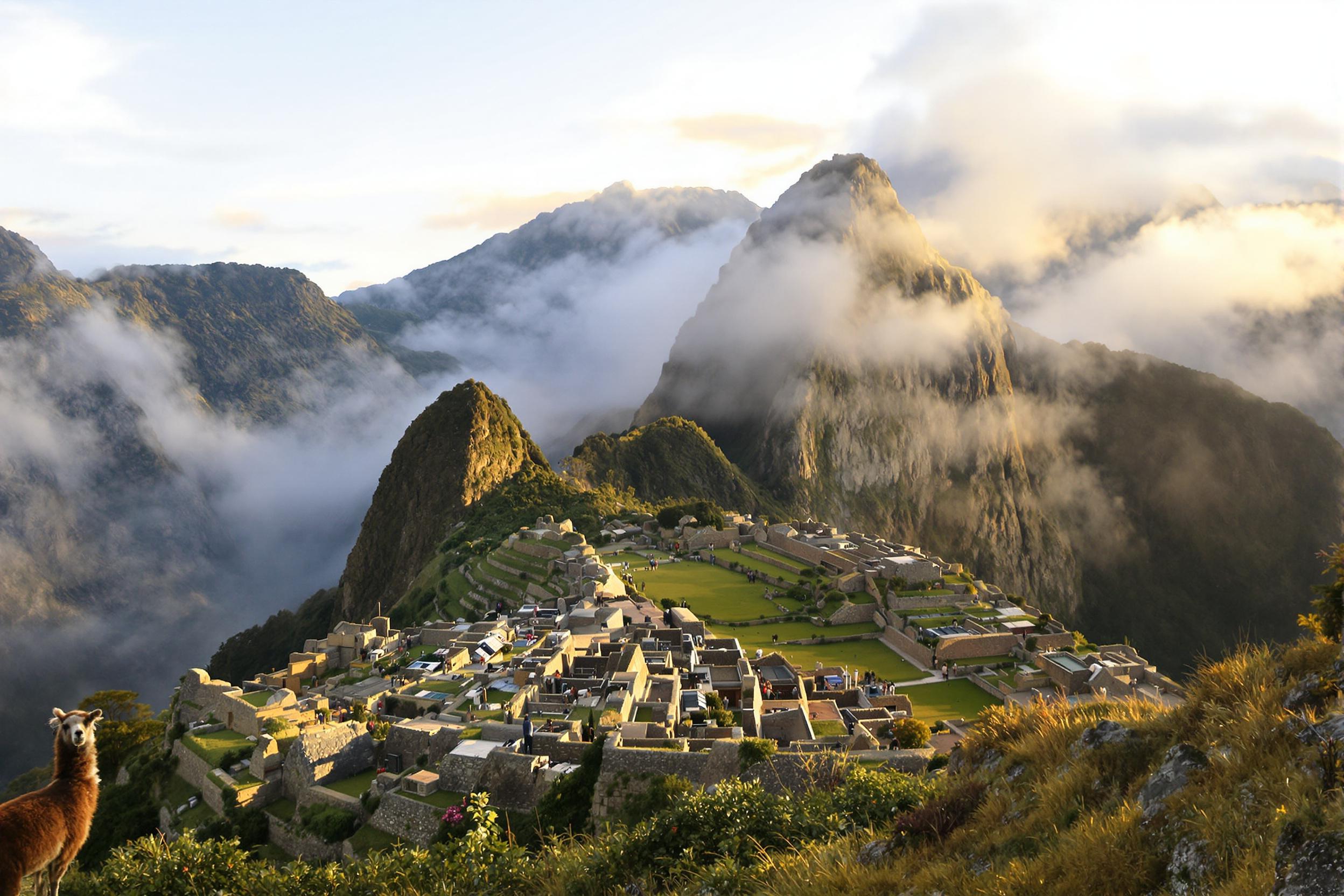 Enchanting Sunrise at Ancient Incan Ruins of Machu Picchu