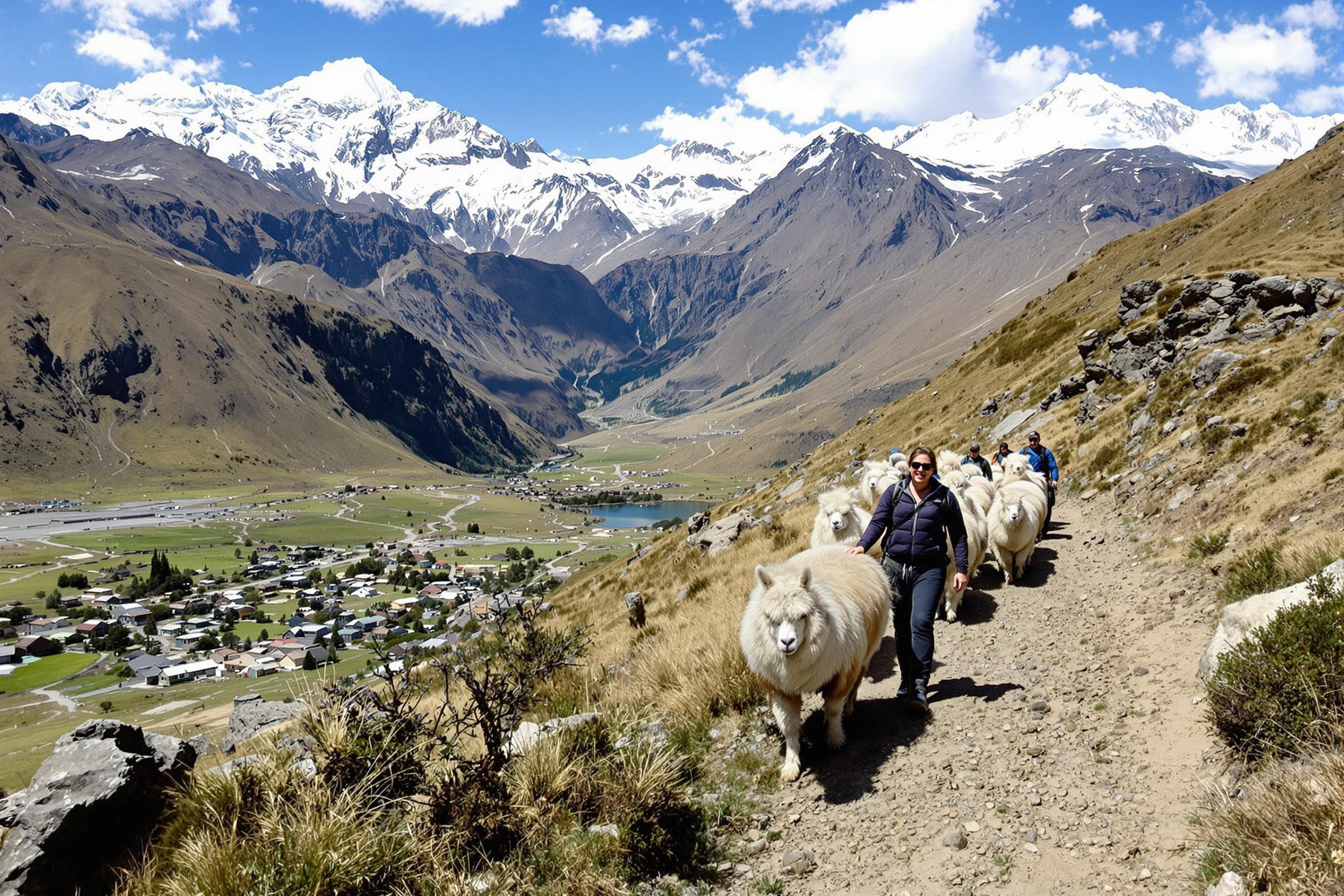 Majestic Andes: Llama Trekking Adventure in Peru