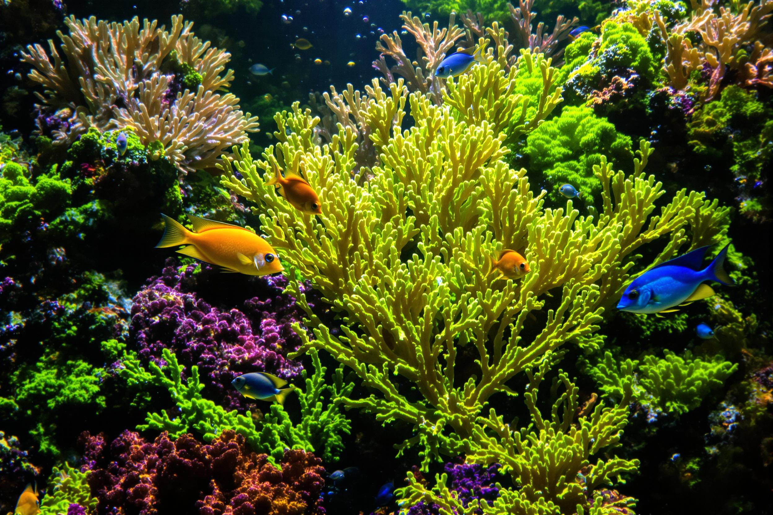 Tropical Fish in Vivid Aquarium Lighting