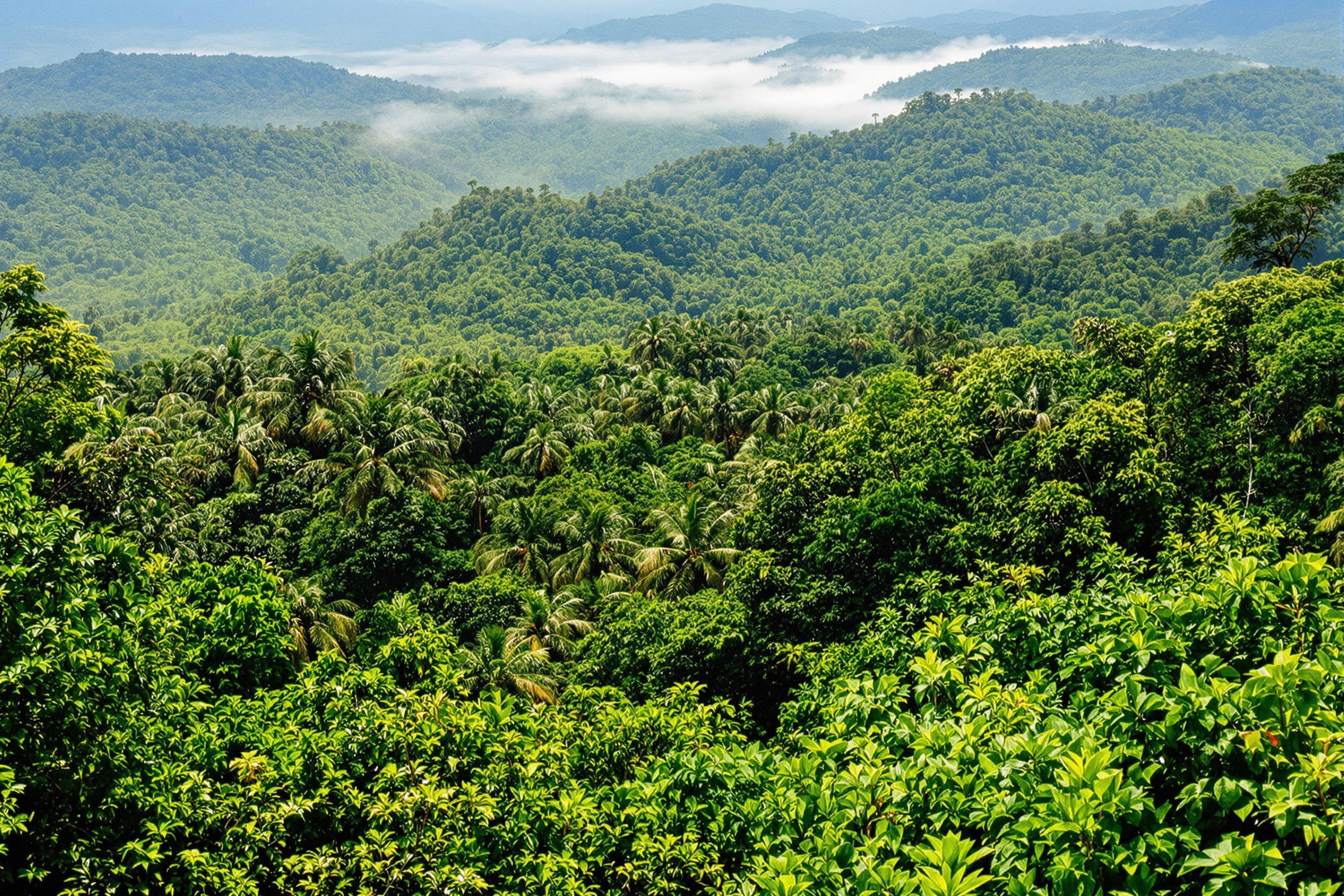 Expansive Tropical Rainforest from Above