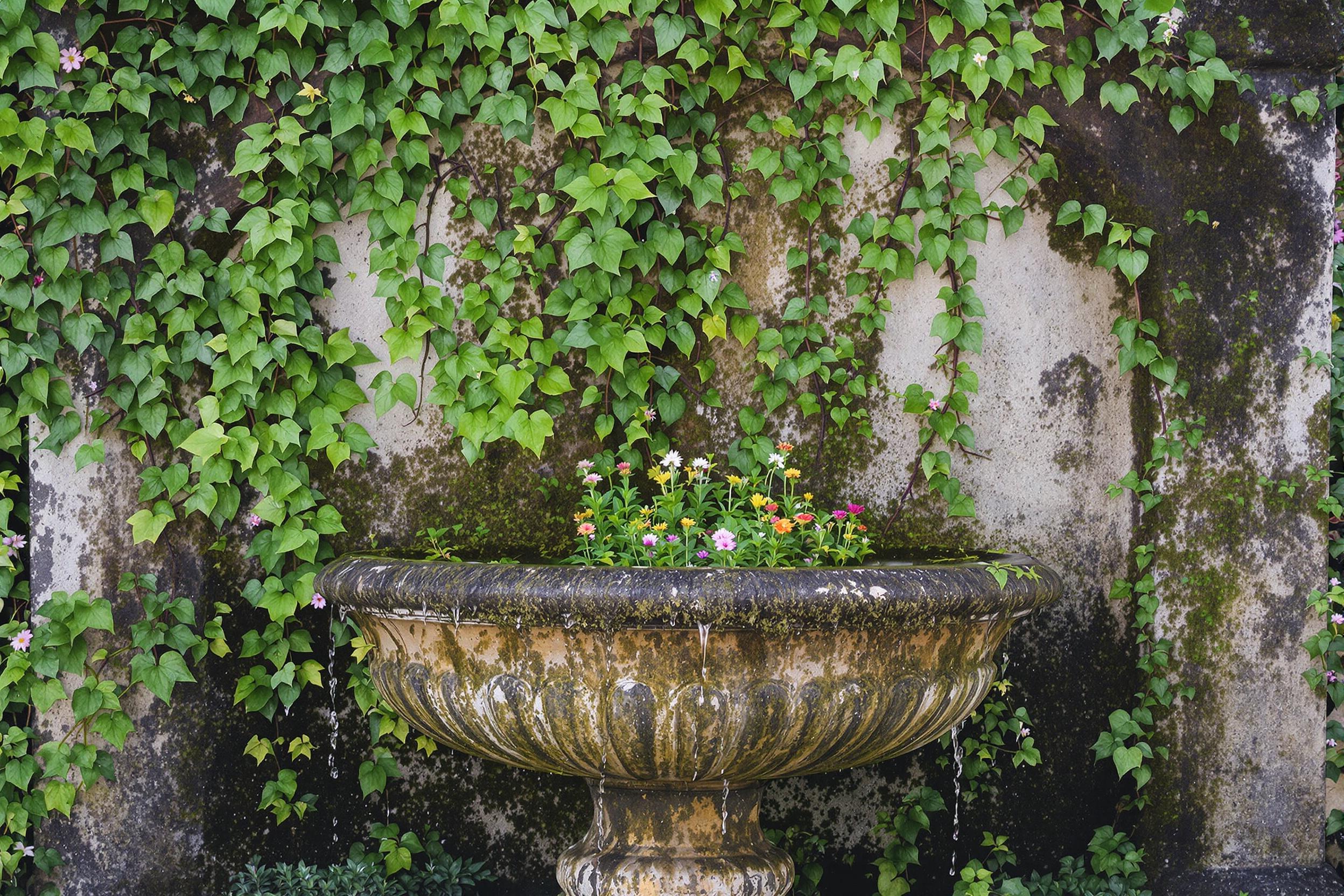 Urban Fountain Reclaimed by Nature