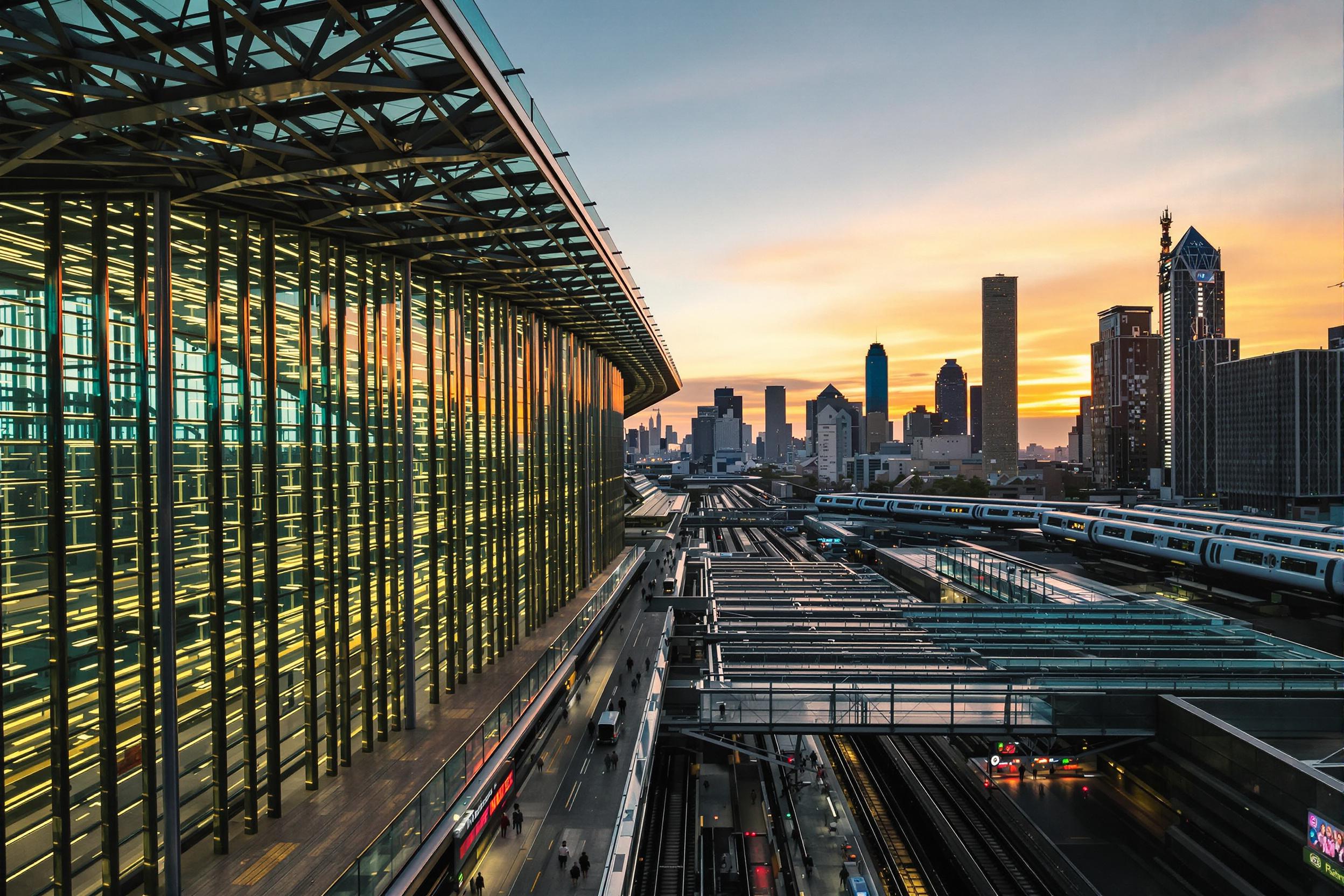 Golden Uplights Train Station Glimpse