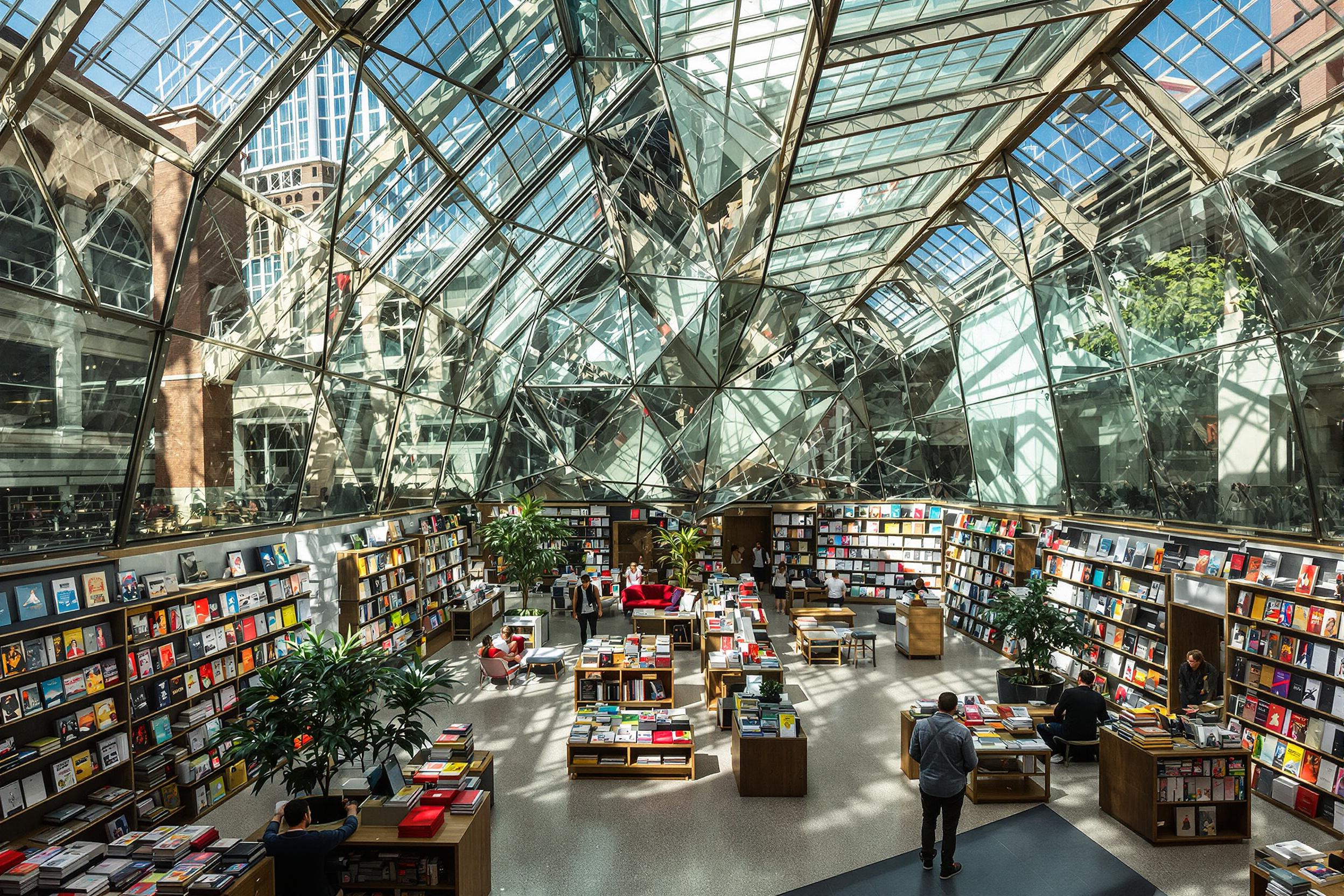 Modern Urban Bookstore with Contemporary Vibrance