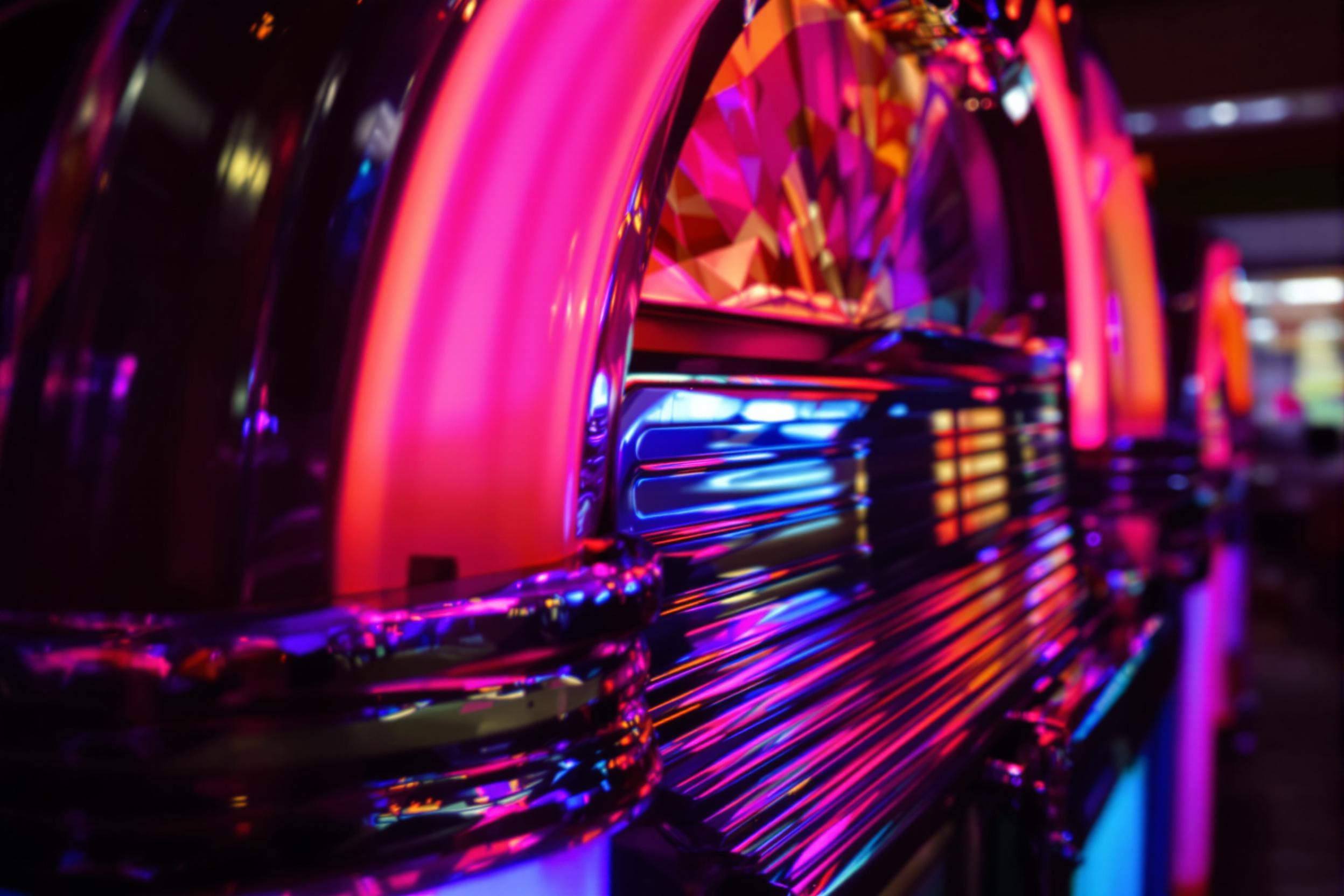 Vintage Jukebox Bathed in Neon Lights