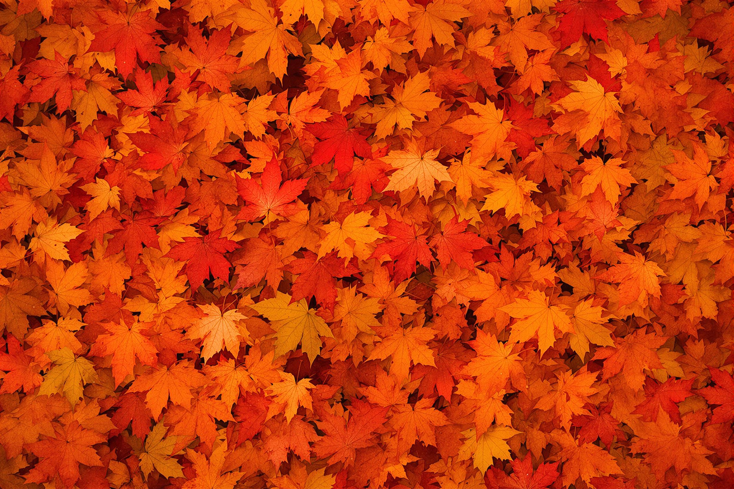 Vibrant Autumn Leaves Mosaic Wallpaper