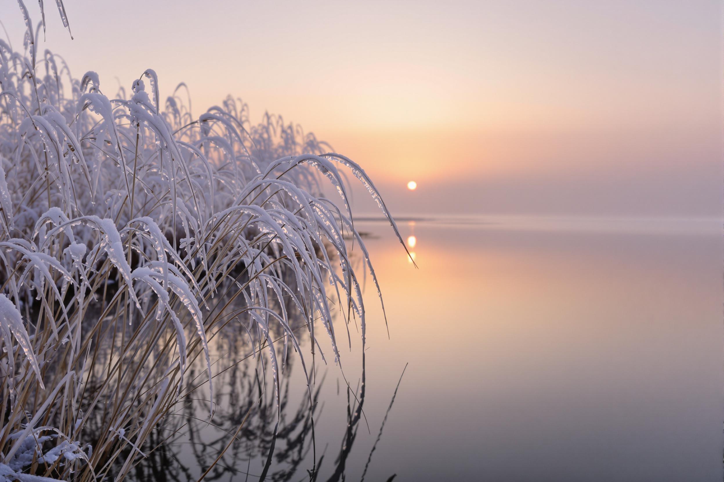 Frosty River at Winter's Dawn