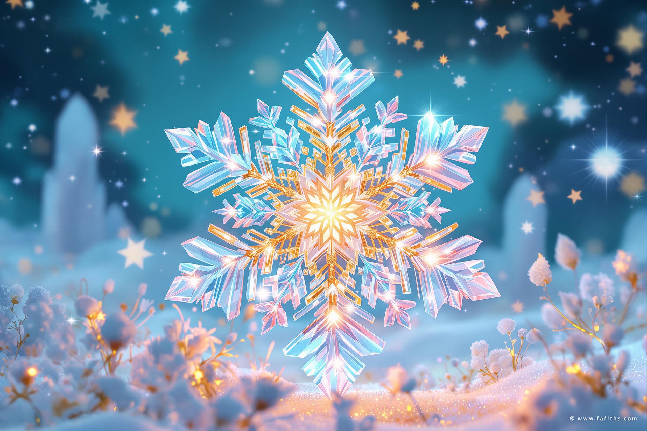 Anthropomorphic Snowflake Art Winter Fantasy