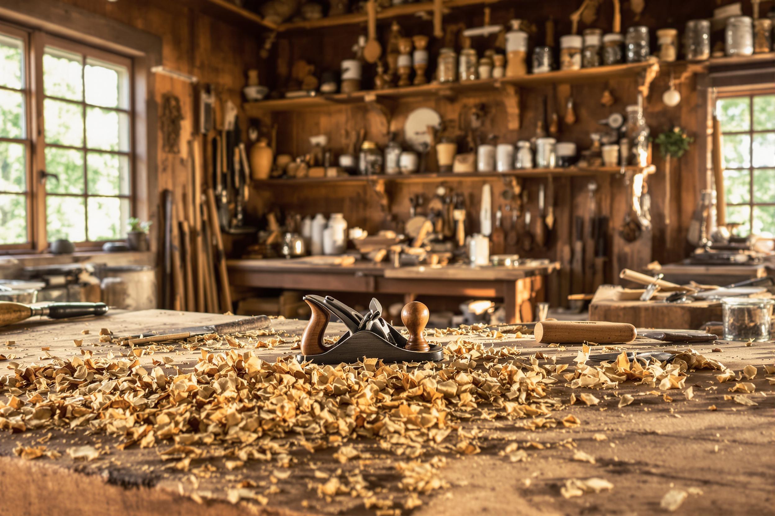 Traditional Woodworking Studio at Golden Hour