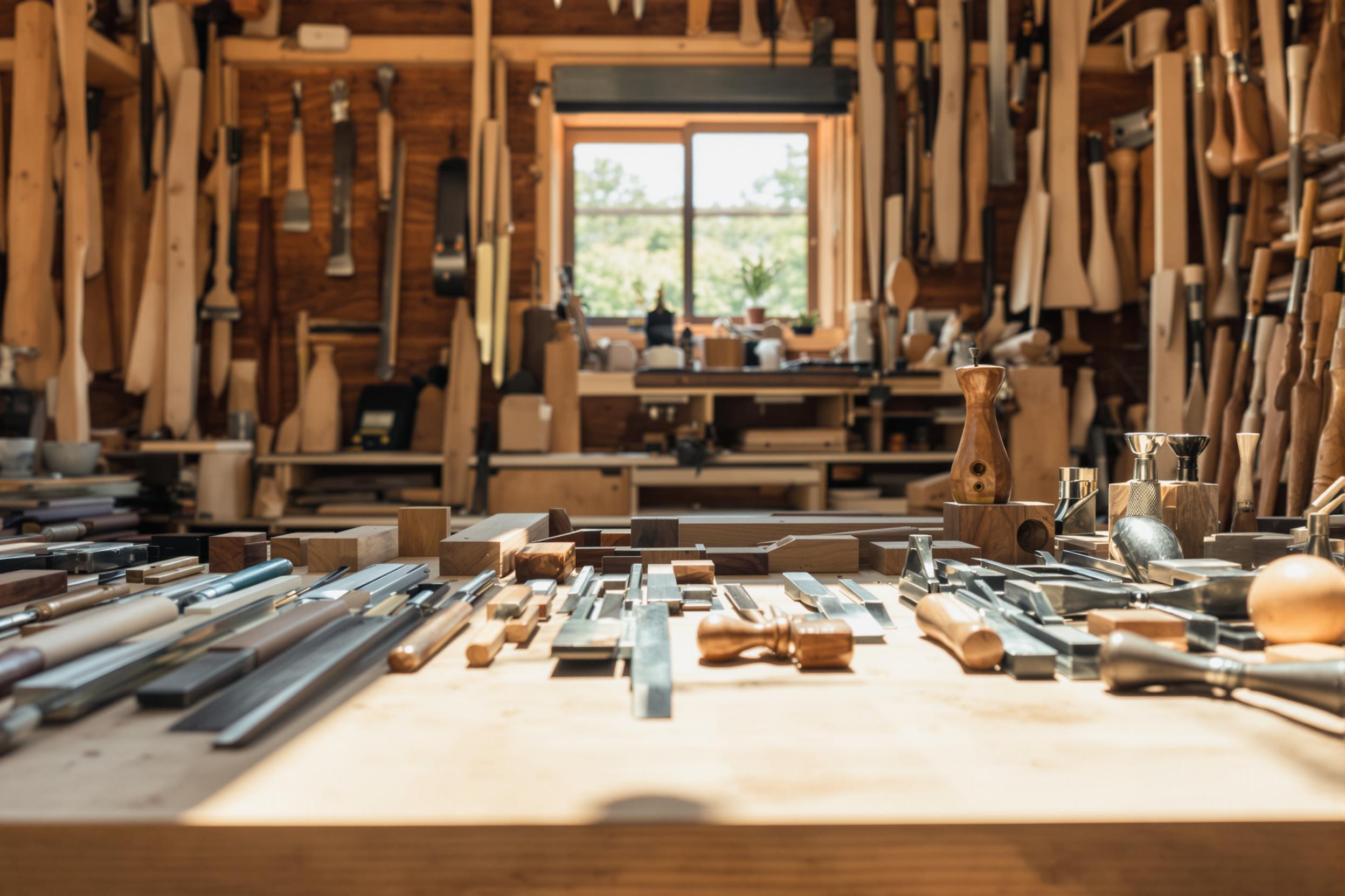 Artisan Woodworking Shop Tools and Textures